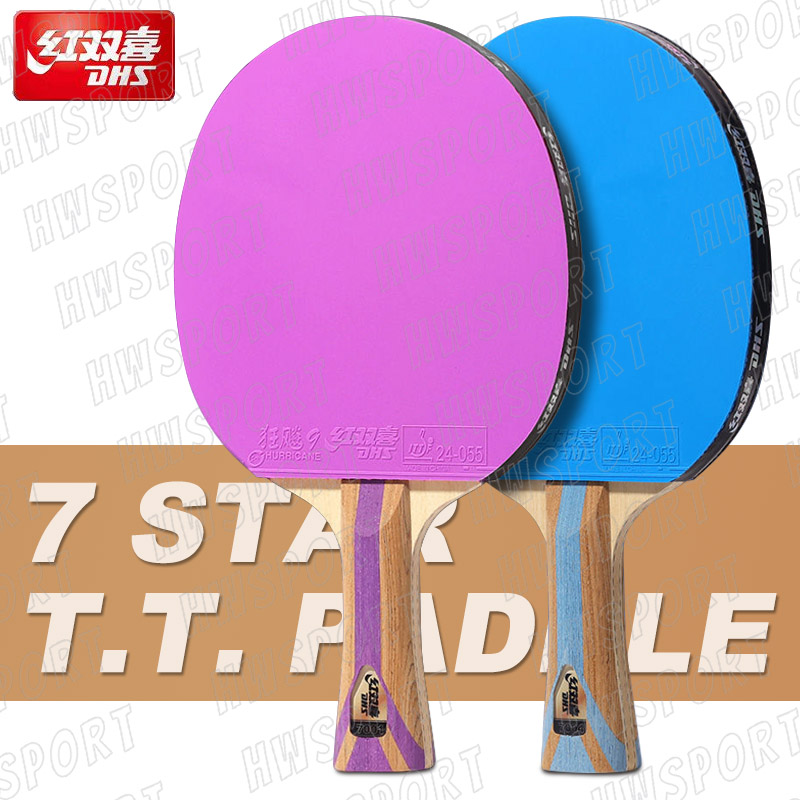 Table Tennis Review - DHS ไม้ตีปิงปอง7ดาวไม้ตีลายกีฬาปิงปอง6ดาวไม้ตีปิงปอง9เหนียวเหนอะหนะยางเฮอร์ริเคน3 Backhand