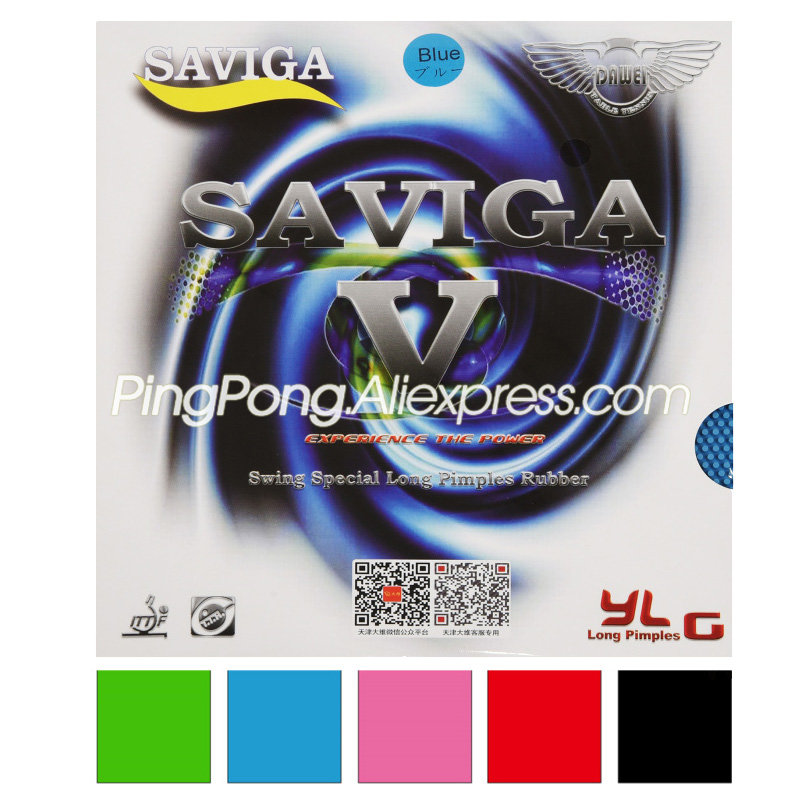 Table Tennis Review - สีสัน DAWEI SAVIGA V Pips-ยาวปิงปองยางสีชมพูสีเขียวสีฟ้ายาว Pips