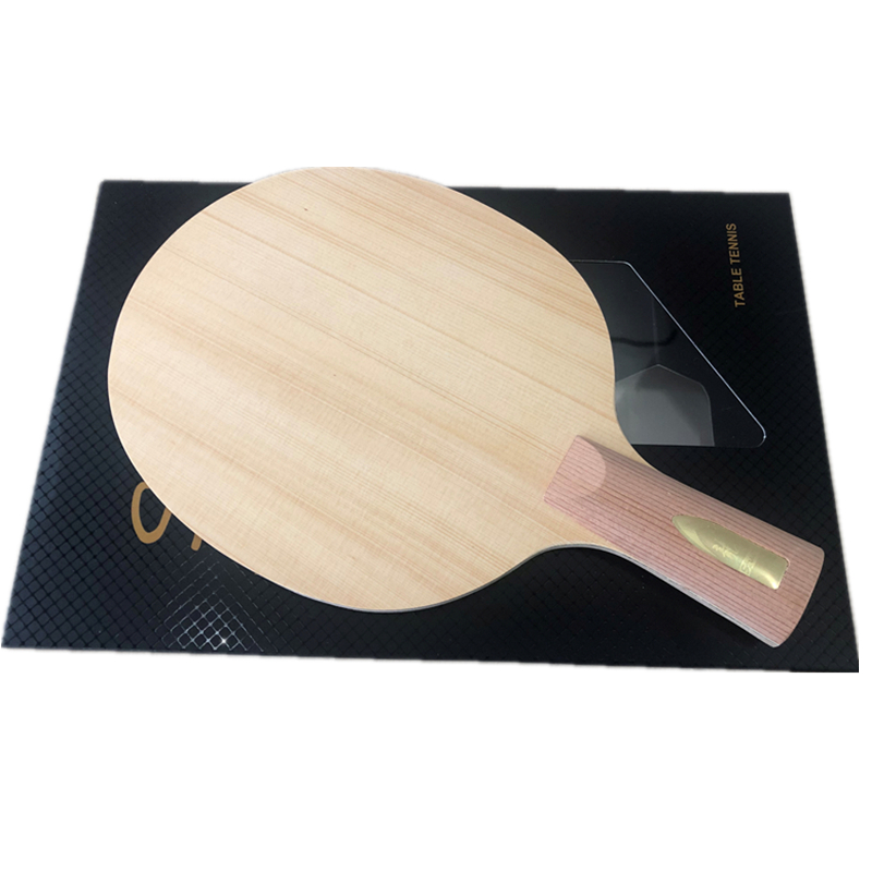 Table Tennis Review - Studor ไม้ปาลายกีฬาปิงปอง Hinoki คาร์บอนสีฟ้าไม้ Hinoki ไม้ปิงปองไม้7ชั้นด้วยไฟเบอร์คาร์บอนโจมตีอย่างรวดเร็ว