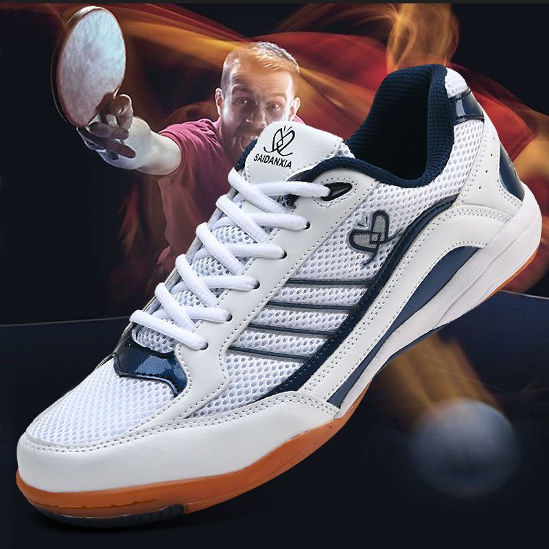 Table Tennis Form - รองเท้าผ้าใบเทนนิสสำหรับผู้ชายมืออาชีพ รองเท้าเทเบิลเทนนิสระบายอากาศสำหรับผู้หญิง รองเท้าฝึกซ้อมเทนนิสน้ำหนักเบา รองเท้าผ้าใบกันลื่นสำหรับกิจกรรมกลางแจ้ง